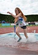 4 July 2015; Aoife Hamilton, West Waterford A.C., Co. Waterford, competing in the Girls U18 2000m Steeplechase during the GloHealth Juvenile Track and Field Championships. Harriers Stadium, Tullamore, Co. Offaly. Picture credit: Sam Barnes / SPORTSFILE