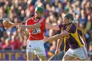 4 July 2015; Seamus Harnedy, Cork, in action against Andrew Kenny, Wexford. GAA Hurling All-Ireland Senior Championship, Round 1, Wexford v Cork. Innovate Wexford Park, Wexford. Picture credit: Matt Browne / SPORTSFILE