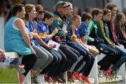4 July 2015; Tipperary supporters cheer on their team. All Ireland Ladies Football U14 'B' Championship, Donegal v Tipperary. Ballymahon, Co. Longford. Picture credit: David Maher / SPORTSFILE