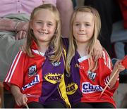 4 July 2015; Wexford supporters six year old Ruby Murphy and her five year old sister Freya from Wexford Town. GAA Hurling All-Ireland Senior Championship, Round 1, Wexford v Cork. Innovate Wexford Park, Wexford. Picture credit: Matt Browne / SPORTSFILE