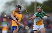 4 July 2015; Shane Golden, Clare, in action against Eanna Murphy, Offaly. GAA Hurling All-Ireland Senior Championship, Round 1, Clare v Offaly. Cusack Park, Ennis, Co. Clare. Picture credit: Stephen McCarthy / SPORTSFILE