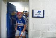 4 July 2015; Laois captain Joe Fitzpatrick leads his team out before the game. GAA Hurling All-Ireland Senior Championship, Round 1, Laois v Dublin. O'Moore Park, Portlaoise, Co. Laois. Picture credit: Dáire Brennan / SPORTSFILE