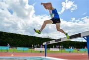 4 July 2015; Alex Hunter, Ratoath A.C., Co. Meath competing in the Boys U17 2000m Steeplechase during the GloHealth Juvenile Track and Field Championships. Harriers Stadium, Tullamore, Co. Offaly. Picture credit: Sam Barnes / SPORTSFILE