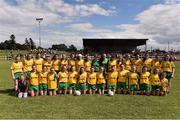 4 July 2015; The Donegal squad. All Ireland Ladies Football U14 'B' Championship, Donegal v Tipperary. Ballymahon, Co. Longford. Picture credit: David Maher / SPORTSFILE