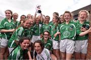 4 July 2015;  Limerick team celebrate at the end of the game. All Ireland Ladies Football U14 'C' Championship, Derry v Limerick. Ballymahon, Co. Longford. Picture credit: David Maher / SPORTSFILE