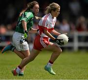 4 July 2015; Naoise Kennedy, Derry, in action against Aoife Hickey, Limerick. All Ireland Ladies Football U14 'C' Championship, Derry v Limerick. Ballymahon, Co. Longford. Picture credit: David Maher / SPORTSFILE