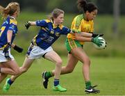 4 July 2015; Mya Alcorn, Donegal, in action against Lucy Spillane, Tipperary. All Ireland Ladies Football U14 'B' Championship, Donegal v Tipperary. Ballymahon, Co. Longford. Picture credit: David Maher / SPORTSFILE