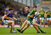 5 July 2015; Conor Geaney, Kerry, in action against Shane Power, right, and Tommy Lowry, Tipperary. Electric Ireland Munster GAA Football Minor Championship Final, Kerry v Tipperary. Fitzgerald Stadium, Killarney, Co. Kerry.  Picture credit: Brendan Moran / SPORTSFILE