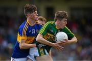 5 July 2015; Conor Geaney, Kerry, in action against Gavin Whelan, Tipperary. Electric Ireland Munster GAA Football Minor Championship Final, Kerry v Tipperary. Fitzgerald Stadium, Killarney, Co. Kerry.  Picture credit: Brendan Moran / SPORTSFILE