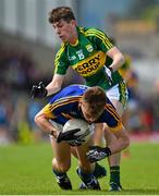 5 July 2015; Jack Skehan, Tipperary, in action against Conor Geaney, Kerry. Electric Ireland Munster GAA Football Minor Championship Final, Kerry v Tipperary. Fitzgerald Stadium, Killarney, Co. Kerry.  Picture credit: Brendan Moran / SPORTSFILE