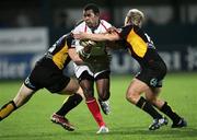 19 September 2008; Timoci Nagusa, Ulster, in action against Phillip Dollman and  Ashley Smith, Newport Gwent Dragons. Magners League, Ulster v Newport Gwent Dragons, Ravenhill Park, Belfast, Co. Antrim. Picture credit: Oliver McVeigh / SPORTSFILE