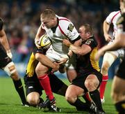 19 September 2008; Tom Court, Ulster, in action against Adam Blackand and Rhys M Thomas, Newport Gwent Dragons. Magners League, Ulster v Newport Gwent Dragons, Ravenhill Park, Belfast, Co. Antrim. Picture credit: Oliver McVeigh / SPORTSFILE