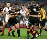19 September 2008; Brendon Botha, Ulster, in action against Adam Black, Newport Gwent Dragons. Magners League, Ulster v Newport Gwent Dragons, Ravenhill Park, Belfast, Co. Antrim. Picture credit: Oliver McVeigh / SPORTSFILE