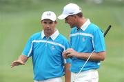 20 September 2008; Padraig Harrington with Robert Karlsson, Team Europe 2008, on the 9th green during the morning foursome. 37th Ryder Cup, Valhalla Golf Club, Louisville, Kentucky, USA. Picture credit: Matt Browne / SPORTSFILE