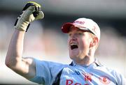21 September 2008; Tyrone goalkeeper Pascal McConnell celebrates after his side scored their goal at the start of the second half. GAA Football All-Ireland Senior Championship Final, Kerry v Tyrone, Croke Park, Dublin. Picture credit: Brendan Moran / SPORTSFILE