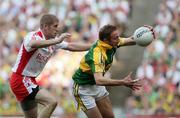 21 September 2008; Tommy Griffin, Kerry, in action against Kevin Hughes, Tyrone. GAA Football All-Ireland Senior Championship Final, Kerry v Tyrone, Croke Park, Dublin. Picture credit: Oliver McVeigh / SPORTSFILE