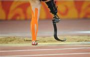 8 September 2008; A general view of an athletes artificial limb during the Women's Long Jump - F42 Final. Beijing Paralympic Games 2008, Women's Long Jump - F42 Final, National Stadium, Olympic Green, Beijing, China. Picture credit: Brian Lawless / SPORTSFILE