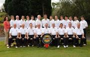 19 September 2008; Monkstown Golf Club who were defeated by Clontarf in the final of the Bulmers Jimmy Bruen Shield, back row left to right, Orlaith Fortune, Marketing Manager Bulmers, Niall Kennedy, Kieran Grainger, John Barry, Nick Hayes, Dave O’Leary, Trevor Maye, Carl Toal, Brendan Morrissey, Billy Egan, Evan O’Mahony, Stephen Doyle, John Tobin, Liam O’Tuama and Mark Hickey. Front row left to right, John Foster, Donal McCarthy, Richard Dunlee, Maurice Healy, Club Captain, Larry O’Dwyer, Club President, Dick Dunlee, Team Captain, Ken Treacy, Denis Daly and Tom Morrissey. Bulmers Jimmy Bruen Shield Final. Bulmers Cups and Shields Finals 2008, Monkstown Golf Club, Parkgarriff, Monkstown, Co. Cork. Picture credit: Ray McManus / SPORTSFILE