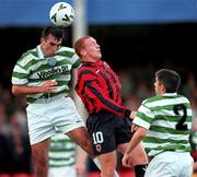 14 August 2000; Terry Palmer of Shamrock Rovers in action against Glen Crowe of Bohemians during the Eircom League Premier Division match between Shamrock Rovers and Bohemians at Tolka Park in Dublin. Photo by David Maher/Sportsfile