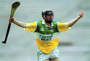 13 August 2000; Kevin Kelly of Offaly celebrates after scoring a goal during the All-Ireland Minor Hurling Championship Semi-Final match between Galway and Offaly at Croke Park in Dublin. Photo by Ray McManus/Sportsfile