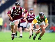 13 August 2000; Richard Murray of Galway in action against Stephen Brown of Offaly during the All-Ireland Minor Hurling Championship Semi-Final match between Galway and Offaly at Croke Park in Dublin. Photo by Ray McManus/Sportsfile