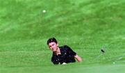20 August 2000; Peter Lawrie chips out of a bunker onto the 18th green during the Buzzgolf.com North West of Ireland Open Golf Championship at Slieve Russell Golf Club in Cavan. Photo by Matt Browne/Sportsfile