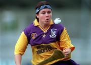 12 August 2000; Sandra Carr of Wexford during the All-Ireland Senior Camogie Championship Semi-Final match between Cork and Wexford at Parnell Park in Dublin. Photo by David Maher/Sportsfile