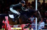 11 August 2000; Jessica Kuerten on Paavo II during the Nations Cup at the Kerrygold Horse Show at the RDS Arena in Dublin. Photo by Matt Browne/Sportsfile
