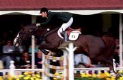 11 August 2000; Billy Twomey on Conquest II during the Nations Cup at the Kerrygold Horse Show at the RDS Arena in Dublin. Photo by Matt Browne/Sportsfile