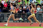 20 August 2000; Una English of Dublin City Harriers AC leads eventual winner Breda Dennehy Willis of Bandon AC, Cork, in the Women's 5000m Final during the AAI National Track and Field Championships of Ireland at Morton Stadium in Dublin. Photo by Brendan Moran/Sportsfile