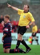 13 August 2000; Referee Dick O'Hanlon during the eircom League Premier Division match between Cork City and St Patrick's Athletic at Turners Cross in Cork. Photo by Brendan Moran/Sportsfile