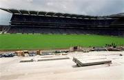 20 August 2000; A general view of construction work on the new Hogan Stand during the ongoing redevelopment of Croke Park prior to the Bank of Ireland All-Ireland Senior Football Championship Semi-Final match between Kerry and Armagh at Croke Park in Dublin. Photo by Damien Eagers/Sportsfile