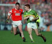 20 August 2000; Noel Kennelly of Kerry in action against Kieran Hughes of Armagh during the Bank of Ireland All-Ireland Senior Football Championship Semi-Final match between Kerry and Armagh at Croke Park in Dublin. Photo by Damien Eagers/Sportsfile