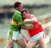 20 August 2000; Cathal O'Rourke of Armagh in action against Dara O Cinneide of Kerry during the Bank of Ireland All-Ireland Senior Football Championship Semi-Final match between Kerry and Armagh at Croke Park in Dublin. Photo by Damien Eagers/Sportsfile