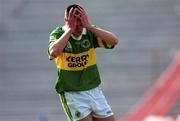 20 August 2000; Aodan MacGearailt of Kerry reacts after missing a goal chance during the Bank of Ireland All-Ireland Senior Football Championship Semi-Final match between Kerry and Armagh at Croke Park in Dublin. Photo by Ray McManus/Sportsfile