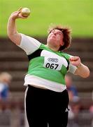 20 August 2000; Clare McAleese of Ballymena Antrim AC, competing in the Women's Discus during the AAI National Track and Field Championships of Ireland at Morton Stadium in Dublin. Photo by Brendan Moran/Sportsfile