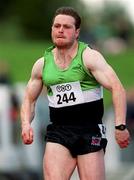 20 August 2000; John McAdorey of Ballymena Antrim AC, Antrim, in action in the Men's 100m heats during the AAI National Track and Field Championships of Ireland at Morton Stadium in Dublin. Photo by Brendan Moran/Sportsfile
