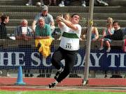 20 August 2000; Paddy McGrath of Raheny Shamrocks AC, Dublin, competing in the Men's Hammer during the AAI National Track and Field Championships of Ireland at Morton Stadium in Dublin. Photo by Brendan Moran/Sportsfile
