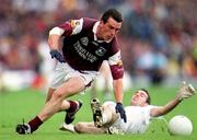 27 August 2000; Padraig Joyce of Galway in action against John Doyle of Kildare during the Bank of Ireland All-Ireland Senior Football Championship Semi-Final match between Galway and Kildare at Croke Park in Dublin. Photo by Ray McManus/Sportsfile