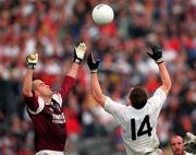 27 August 2000; Ray Silke of Galway in action against Brian Murphy of Kildare during the Bank of Ireland All-Ireland Senior Football Championship Semi-Final match between Galway and Kildare at Croke Park in Dublin. Photo by Aoife Rice/Sportsfile