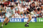 27 August 2000; Sean O Domhnaill of Galway in action against Karl O'Dwyer of Kildare during the Bank of Ireland All-Ireland Senior Football Championship Semi-Final match between Galway and Kildare at Croke Park in Dublin. Photo by Ray McManus/Sportsfile