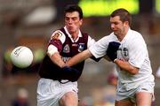 27 August 2000; Padraig Joyce of Galway in action against Ronan Quinn of Kildare during the Bank of Ireland All-Ireland Senior Football Championship Semi-Final match between Galway and Kildare at Croke Park in Dublin. Photo by Ray McManus/Sportsfile