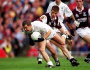 27 August 2000; Ronan Quinn of Kildare in action against Niall Finnegan of Galway during the Bank of Ireland All-Ireland Senior Football Championship Semi-Final match between Galway and Kildare at Croke Park in Dublin. Photo by Ray McManus/Sportsfile
