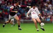 27 August 2000; Martin Lynch of Kildare in action against Joe Bergin of Galway during the Bank of Ireland All-Ireland Senior Football Championship Semi-Final match between Galway and Kildare at Croke Park in Dublin. Photo by Aoife Rice/Sportsfile