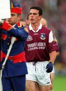 27 August 2000; Galway captain Padraig Joyce leads his side in the pre-match parade prior to the Bank of Ireland All-Ireland Senior Football Championship Semi-Final match between Galway and Kildare at Croke Park in Dublin. Photo by Ray McManus/Sportsfile