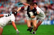 27 August 2000; Niall Finnegan of Galway in action against Willie McCreery, left, and Dermot Earley of Kildare during the Bank of Ireland All-Ireland Senior Football Championship Semi-Final match between Galway and Kildare at Croke Park in Dublin. Photo by Ray McManus/Sportsfile