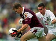 27 August 2000; Michael Donnellan of Galway in action against Padraig Brennan of Kildare during the Bank of Ireland All-Ireland Senior Football Championship Semi-Final match between Galway and Kildare at Croke Park in Dublin. Photo by Aoife Rice/Sportsfile