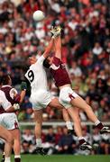 27 August 2000; Sean O Domhnaill of Galway in action against Willie McCreery of Kildare during the Bank of Ireland All-Ireland Senior Football Championship Semi-Final match between Galway and Kildare at Croke Park in Dublin. Photo by Matt Browne/Sportsfile