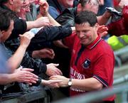 27 August 2000; Galway manager John O'Mahony after the Bank of Ireland All-Ireland Senior Football Championship Semi-Final match between Galway and Kildare at Croke Park in Dublin. Photo by Ray McManus/Sportsfile