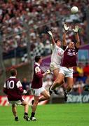 27 August 2000; Kevin Walsh of Galway and Martin Lynch of Kildare contest a kickout during the Bank of Ireland All-Ireland Senior Football Championship Semi-Final match between Galway and Kildare at Croke Park in Dublin. Photo by Ray McManus/Sportsfile
